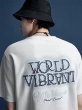 Men's Textured T-Shirt with Letter Embroidery